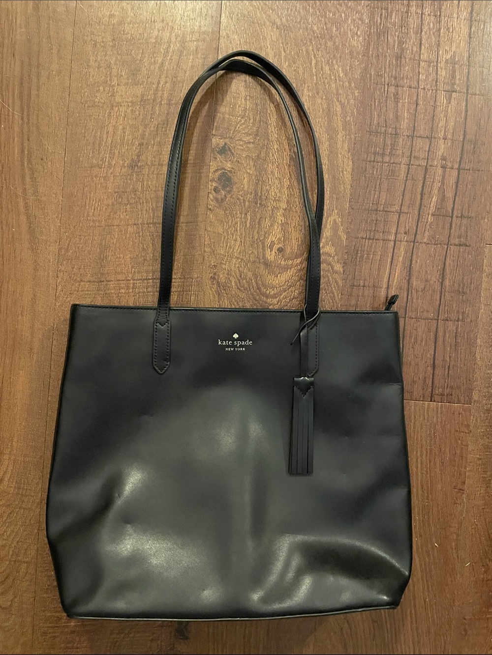 kate spade Black Jana Tote with Tassel